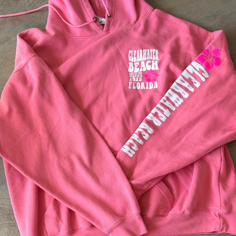 Clearwater Beach Coral Pink Hoodie Sweatshirt